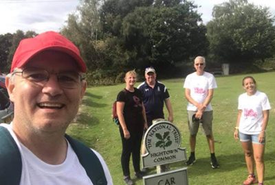 Band members starting walk in New Forest