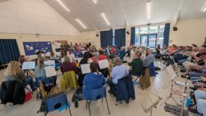 Band rehearsing at Sunday musicals workshop