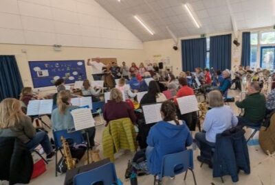 Band rehearsing at Sunday musicals workshop