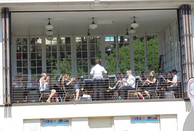 Band playing in Bournemouth Bandstand
