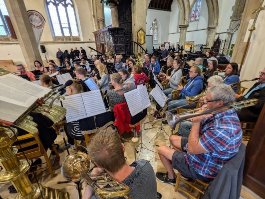 Rehearsing in Newport Minster on the Isle of Wight