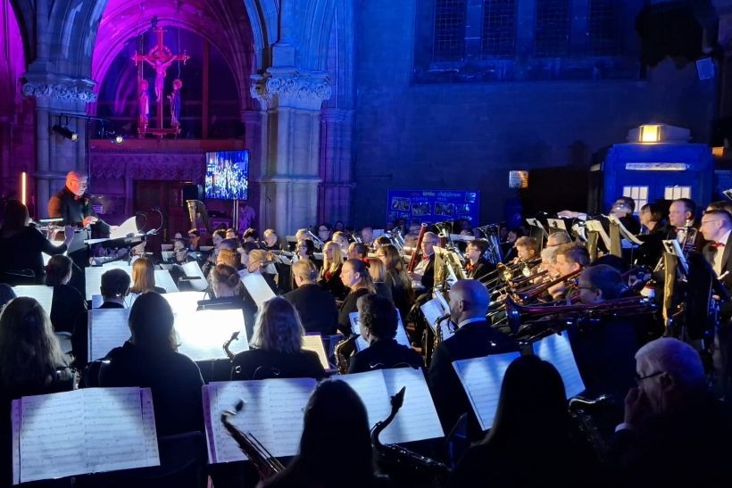 Band performing at sci-fi concert