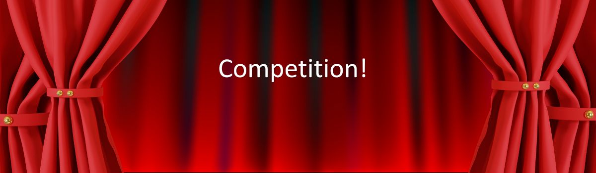 Competition red stage curtains