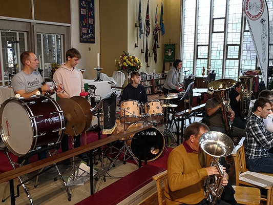 drum-percussion-section-rehearsing Our percussion section practising