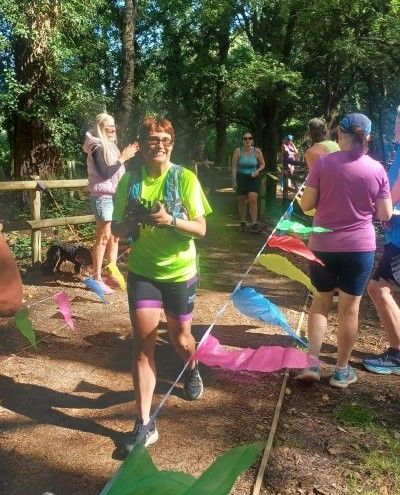 Katie Clarinet running at Moors Valley parkrun