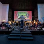 Band rehearsing musicals concert day