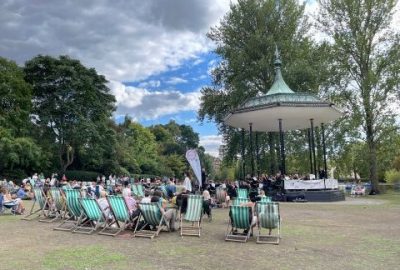 Audience watching band at Regent's Park Bandstand